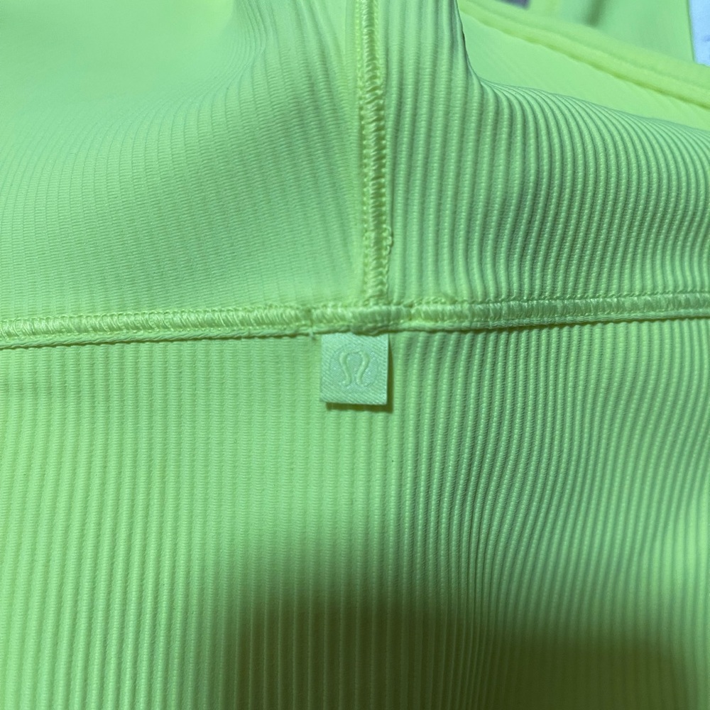 New- Power Pivot Ribbed Tank Top- Electric Yellow - Picture 4 of 4